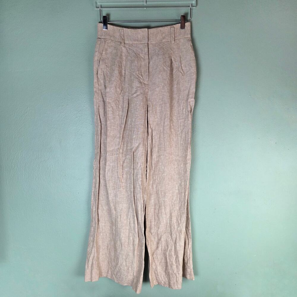 Boden Womens Kensington Linen Pants Wide Leg Office Work Business Casual Career